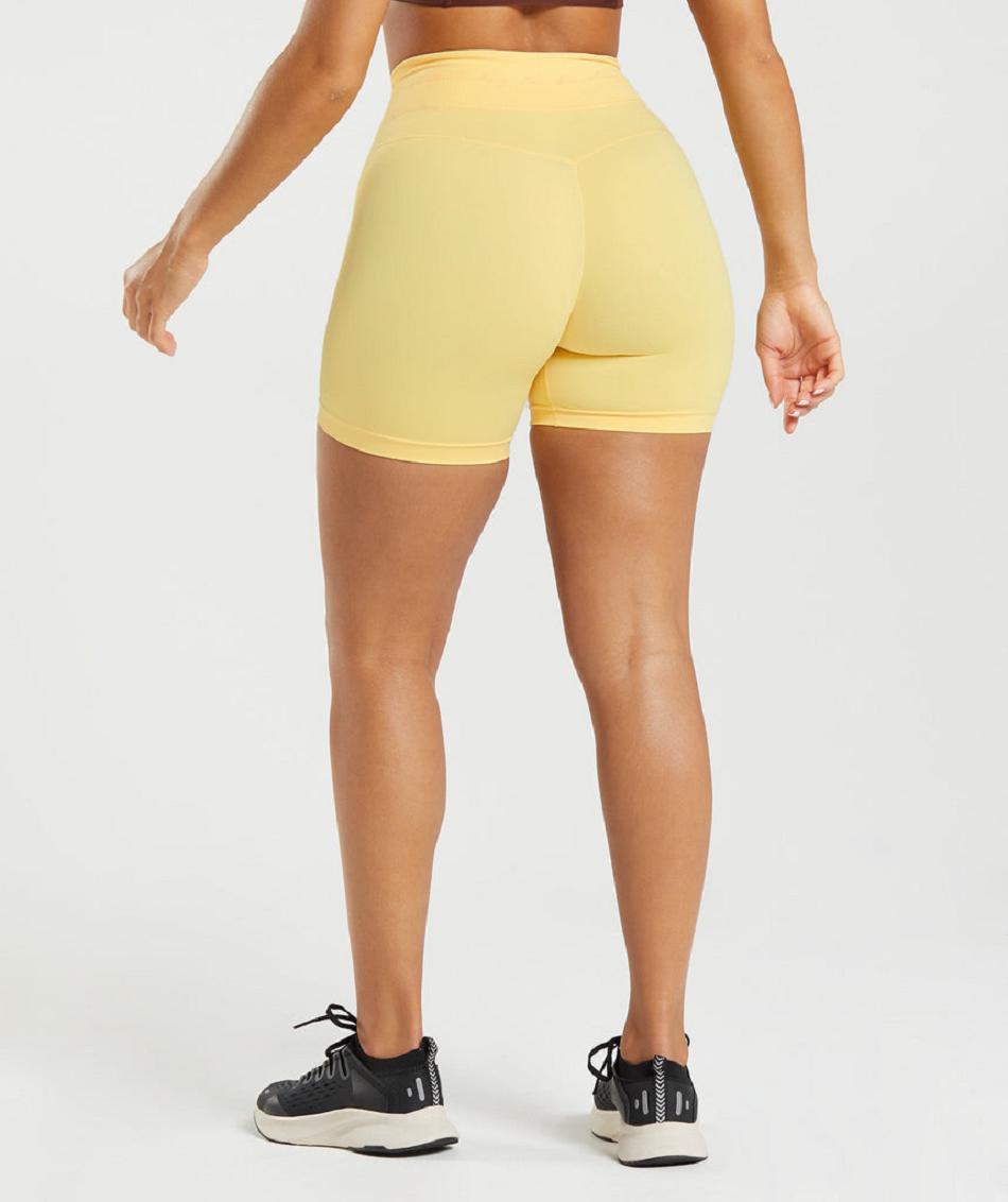 Pantalones Cortos Gymshark Whitney Mesh Mujer Amarillo | CO 2774ZUT